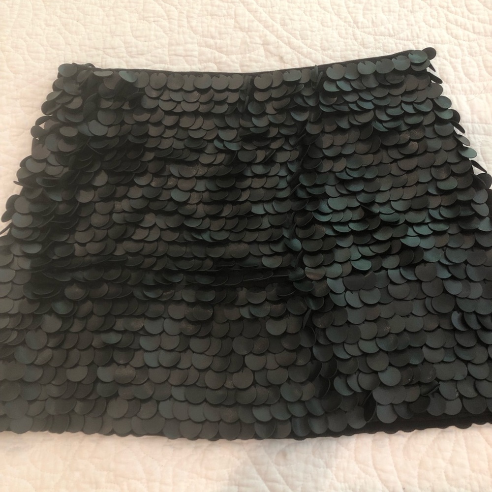 Zara Faux Leather Disc Mini Skirt